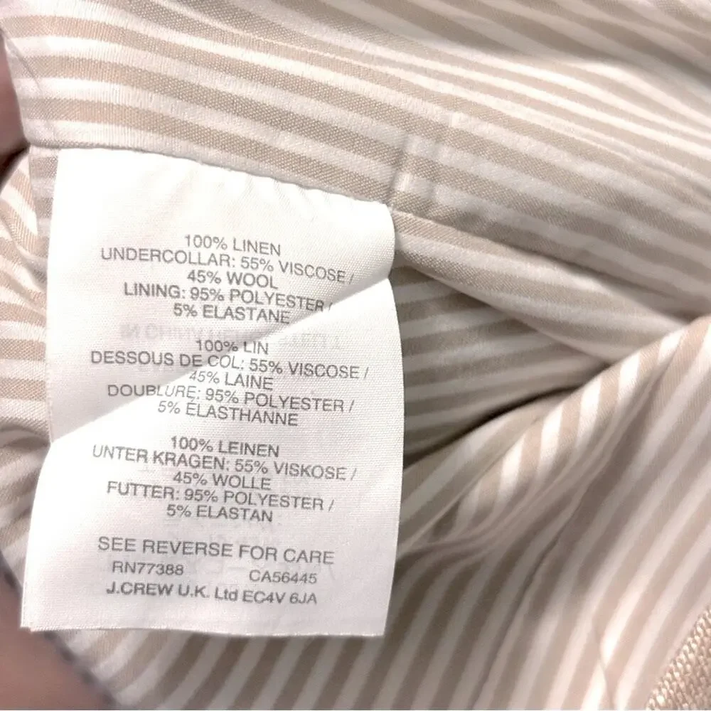 J. Crew Linen Blend Beige Blazer - Picture 6 of 9